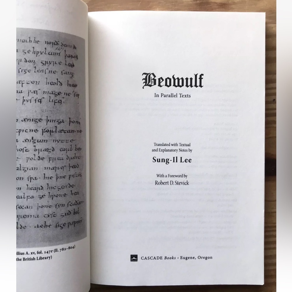 Beowulf In Parallel Texts Signed By Translator Sung-Il Lee Paperback Book - Picture 5 of 7